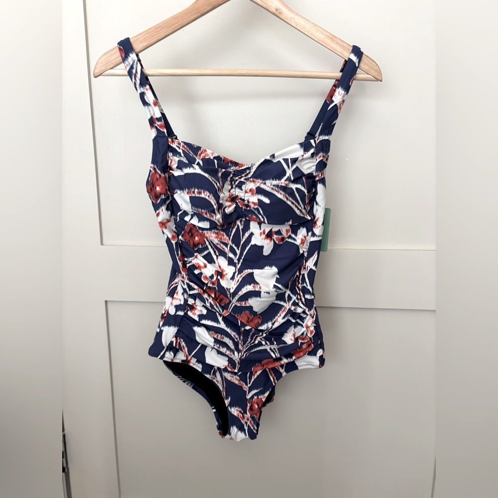 Seekers Essentials Carmen Floral One Piece NWT  Size US 10 Color Navy Print